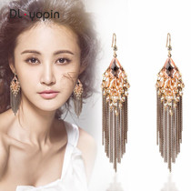 Long earrings 2021 new fashion round face suitable drop earrings temperament wild tassel fashion net red ear jewelry