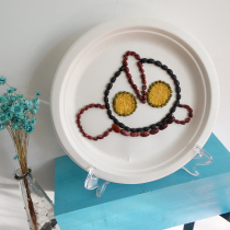 Grain paste painting Handmade DIY seed painting Ultraman playing little monster plate sticker art Ultraman