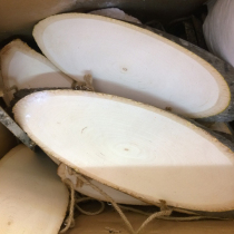 Blank House Plate Round Wood pastoral painting log card oval wood chip hand-painted material creative listing