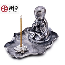 Tomorrow little monk creative incense Cutta foot silver 999 foot silver incense plug lotus incense burner ornaments incense