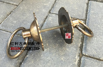 Classical copper accessories antique pure copper glass door screen partition wooden door handle inside and outside double-sided door ring