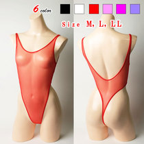 Japanese La-Pomme brand glowing nylon material transparent one-piece sexy swimsuit hot spring swimsuit student swimsuit