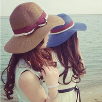 Why Sheng Xiao Mo straw hat holiday seaside summer sun hat British bow big along sun hat beach hat women
