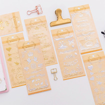 Japan-ROK Cute Bronzed Gold Transparent Cartoon Graffiti Hand-painted Decorative Sticker Plane DIY Diary Album Handbill Stickers