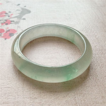 Ice natural Burmese jade bracelet old pit fluorescent Sun Green floating flower jade bracelet with certificate jade bracelet