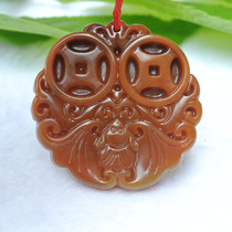 Huanglongyu pendant Fu in front of the eyes the future is blessed the worlds pendant bat money shape