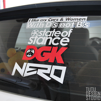 TUTU car sticker JDM modified style rear window combination reflective sticker car rear gear glass sticker