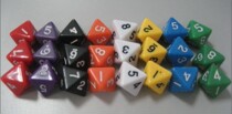 8-sided acrylic digital dice Multi-sided color board game Life Magic card D8 role-playing game dice