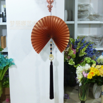 High-end hanging tassel fan Thai style Southeast Asian hanging fan decoration hanging large shell pendant bedroom living room wall decoration tassel