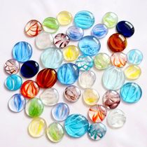 Grab 1kg large patterned glass flat beads glass ball fish tank interior decoration landscape mosaic crystal beads