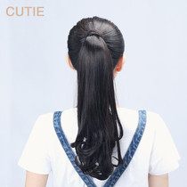Prettier wig ponytail womens fashion pear flower ponytail realistic big waves Medium long curly hair Tied ponytail