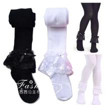  Childrens pantyhose Lace dancing socks Foreign trade pantyhose thickened lace white pantyhose