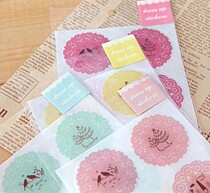 10 Valence Glass Bottle Sticking Day Series Small Fresh Round Lace Style Stickler Seal CREATIVE DIY DECORATIVE STICKER