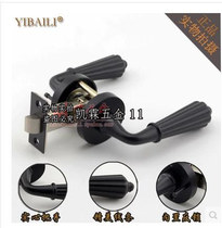 Black door lock simple American bathroom access lock safety lock indoor door handle simple European bedroom door lock