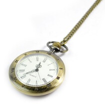 Fashion personality single shell trumpet antique leisure pocket watch European and American style fashion trend Bronze pocket watch 5210