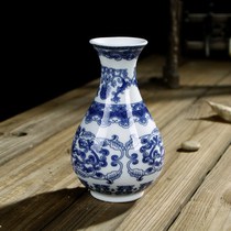 Creative desktop ceramic vase home decoration ornaments blue and white flower Flower block crafts hydroponic Zen flower Ware