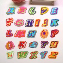 26 English Alphabet Shake lovers Decorative Patch Patch Applii Flowers Personality Kindergarten Children Color Embroidered Stickup