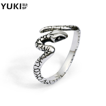 YUKI vintage 925 silver jewelry small snake ring lingering lover gift personality tide men and women little finger ring tail ring