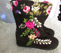 Yunnan cloth shoes ethnic wind ribbon embroidered boots melaleuca bottom special new spring and Autumn boots childrens boots