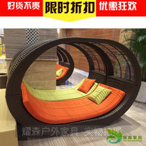 Lying Bed Outdoor Vacation Village Beach Swimming Pool Vines Lounges Lounges Lounges Hotels Clubhouse Spa Soup Stock Rattan Chairs Sofas