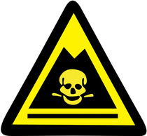 Hazardous Waste Sign Sticker External Side Length 40cm ID tag Back glue Prompt Labeling Customize