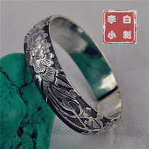 Li Xiaobai 9999 sterling silver bracelet Handmade sterling silver bracelet Bodhi flower silver bracelet Silver jewelry bracelet