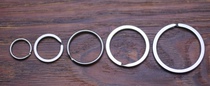 Stainless steel round key ring key ring double ring bright silver round wire flat wire
