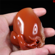 Collection of natural old sexual junction crystal full red Lao stone Zhu sandfroze to play pieces (auspicious and long life) handlebar pieces