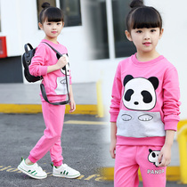 Girls Autumn Sweater Set 2021 New Spring and Autumn Tide Foreign Air Leisure Korean childrens long sleeve two-piece set