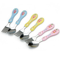 Baby spoon stainless steel tableware toddler spoon anti-scalding child ceramic spoon children spoon baby spoon Fork