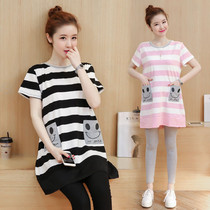 Pregnancy Woman Dress summer dress Han version Short sleeves T-shirt Pregnant Woman Spring Clothing Suit Fashion web Red new pregnant woman with dress surges