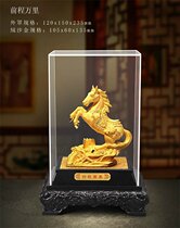  Velvet sand golden horse decoration Year of the Horse Chinese New Year Zodiac horse Horse to success Qiancheng Wanli Business gift