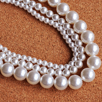 diy accessories decorative ABS imitation pearl loose beads fake pearl double hole round bead PJ15070204