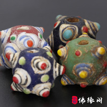 Foyuan Pavilion Warring States Dragonfly eyes open eyes old glazed beads pendant hand string Buddha string with beads DIY accessories