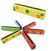 Orff musical instrument wooden harmonica colorful wooden mouth organ baby playing toys parent-child teaching aids 1-2 years old