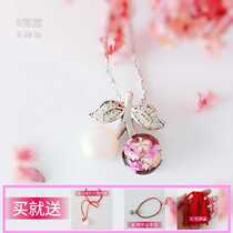 Newborn baby baby fetal hair pendant breast milk souvenir diy necklace sterling silver cherry handmade year old