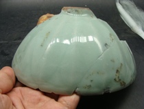 Southern Song Dynasty Longquan plum green lotus petal porcelain specimen