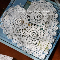 (Foreign trade inventory) beautiful all heart * Three-dimensional hook thread cotton hand hook coaster DIY lace