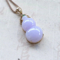 Minke Emerald Jade Ware 18K Gold Drill Inlaid Purple Roland Gourd Pendant Myanmar Natural A Goods Emerald Belt Certificate