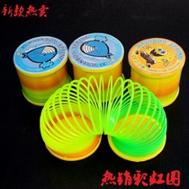 Rainbow coil spring coil elastic ring stacked music Independent packaging childrens toys educational hot sale small toys