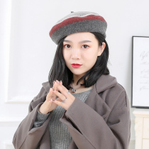 Wool beret Korean version Japanese British sweet cute wild tide Autumn and Winter women travel elegant painter hat