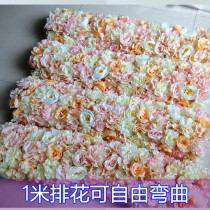 2019 New simulation plastic row flower wall silk flower T stage wedding scene layout props supplies