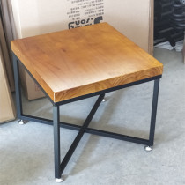 American country loft Industrial Wind iron art solid wood coffee table small square table living room sofa corner a few phone several