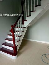 Solid wood staircase custom loft complex home interior whole staircase finished staircase Villa ladder
