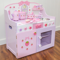 Family children simulation wooden purple bell boy cooking Girl Cooking Baby kitchen birthday gift