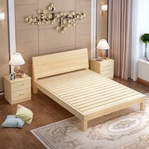Single solid wood bed bed 1 2 meters simple modern girl wooden board bed 1 5 Adult Small Apartment 1 meter small bed