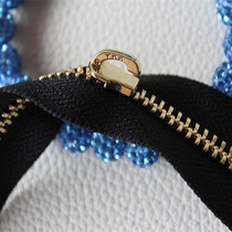 YKK metal zipped handmade leather with zipped metal teeth zipped with high quality zipper