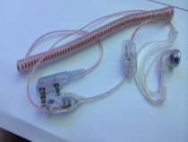 Walkie-talkie headset stretch spring headset cable K-head transparent earphones earphones earphones intercom curve headphones