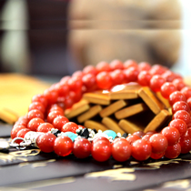 Fuxin Natural Agate Red 108 Bracelet DIY Accessories Read Beads Handstring Ladies Jewelry