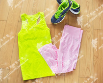 Strong elastic air-breathable speed dry sweater seven-point yoga running pants large waist wide edge